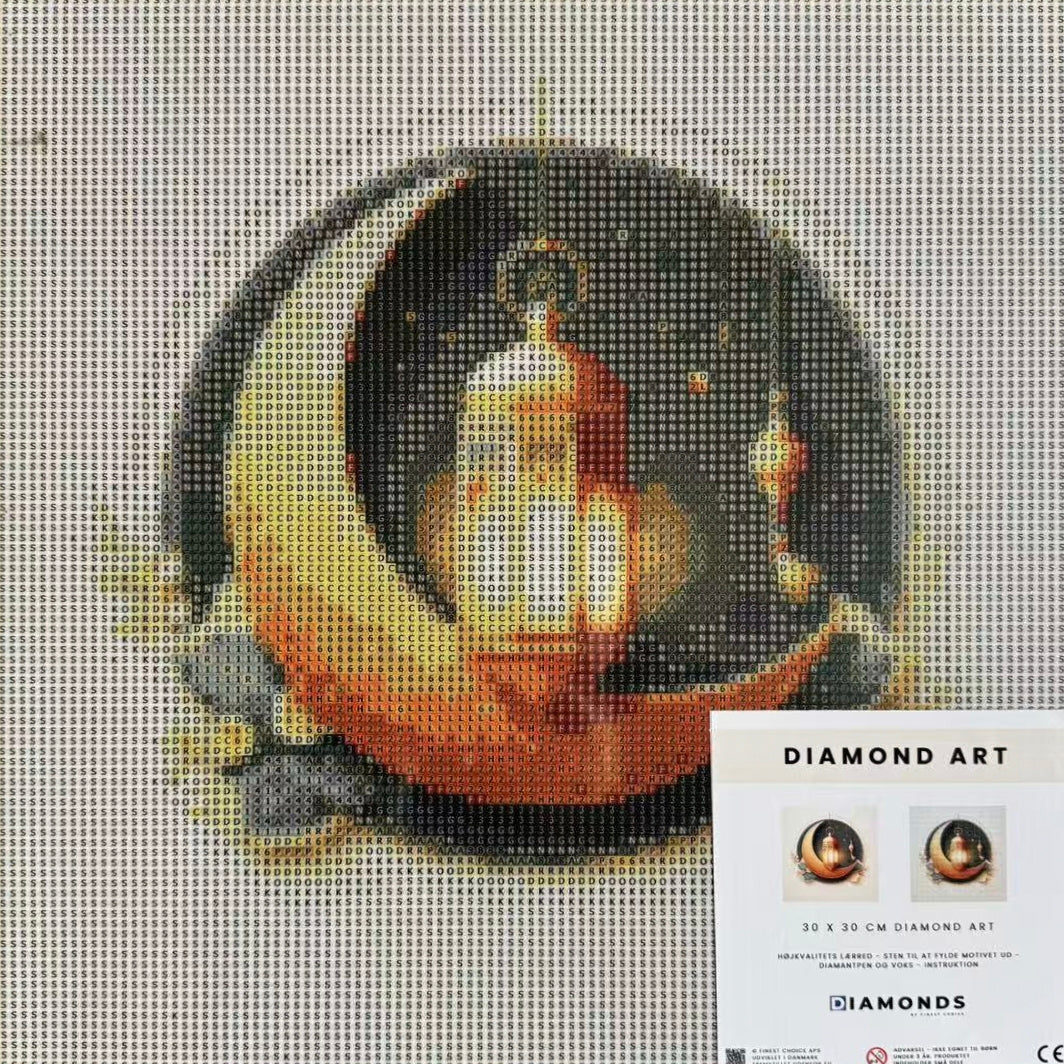 Diamond Art - Måne og lanterne 30x30 cm