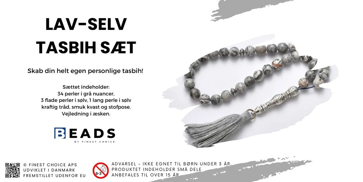 Lav selv Tasbih sæt - Grå farve