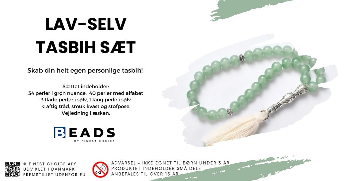 Lav selv Tasbih sæt - Grøn farve