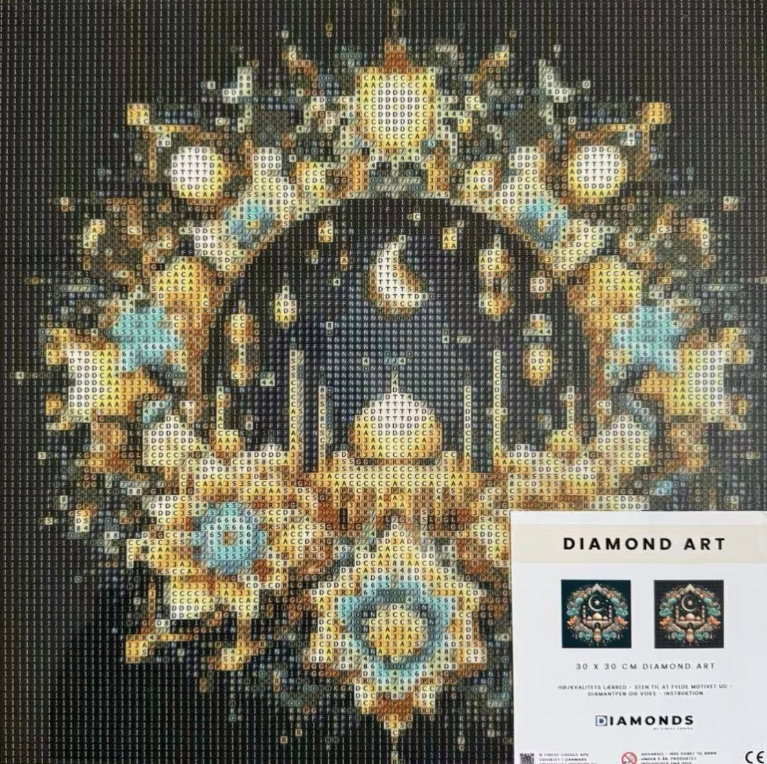 Diamond Art - Blomster og moské 30x30 cm